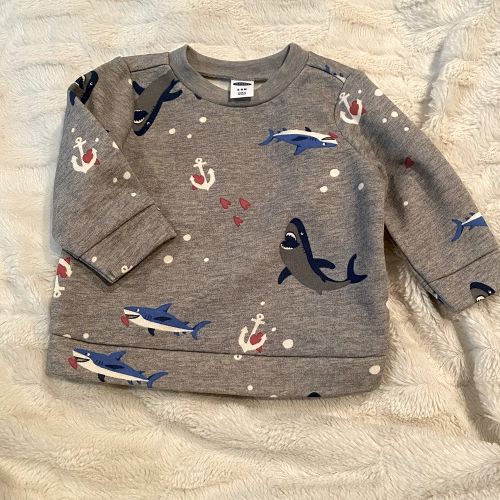 Shark grey sweater, 3-6m, old navy